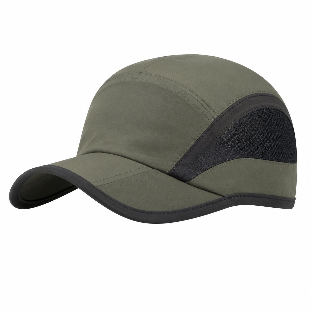 Basecap Einheitsgröße aus Textil olivgrün schwarz atmungsaktiv für Outdoor