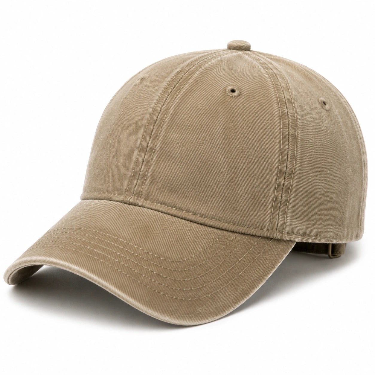 Baseballkappe Einheitsgröße aus Textil in Beige mit gebogenem Schirm und verstellbarem Verschluss