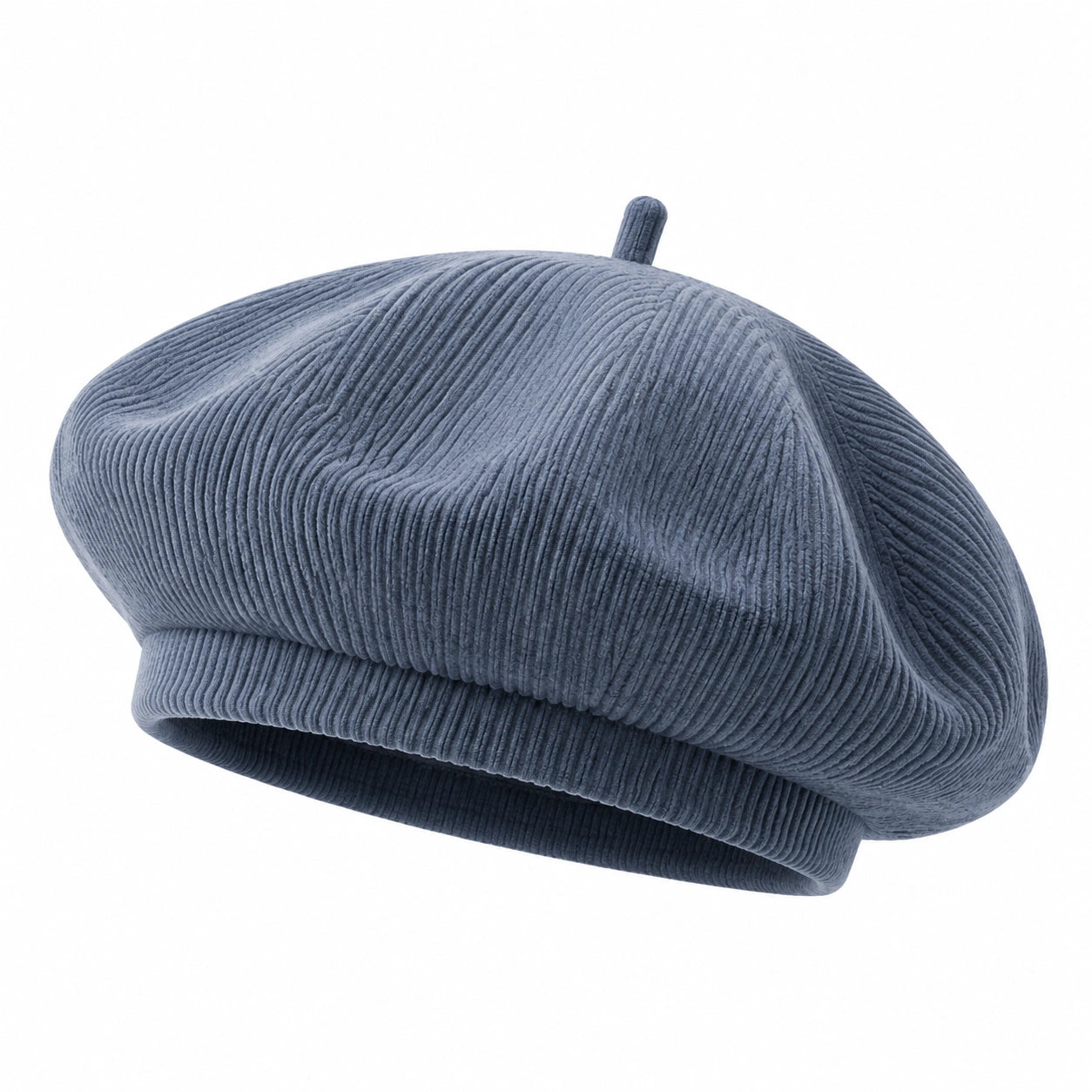 Baskenmütze Einheitsgröße aus Cordstoff Blau für Alltag klassischer Stil
