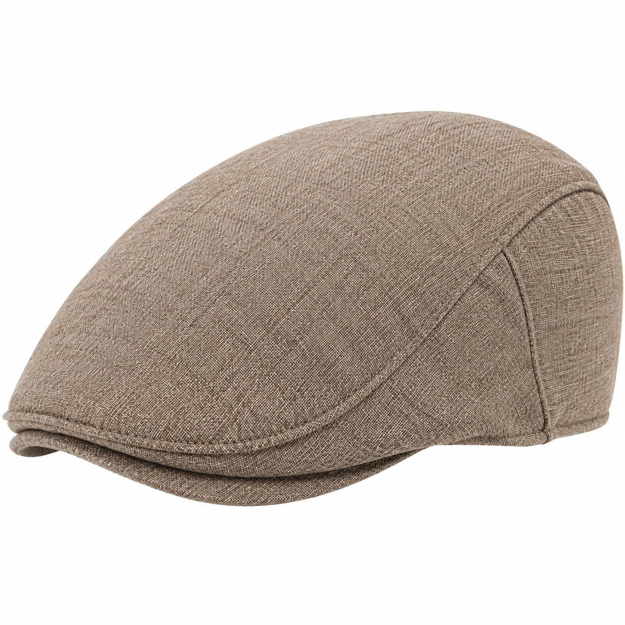 Schiebermütze Einheitsgröße aus Textil Braun - klassische flache Passform