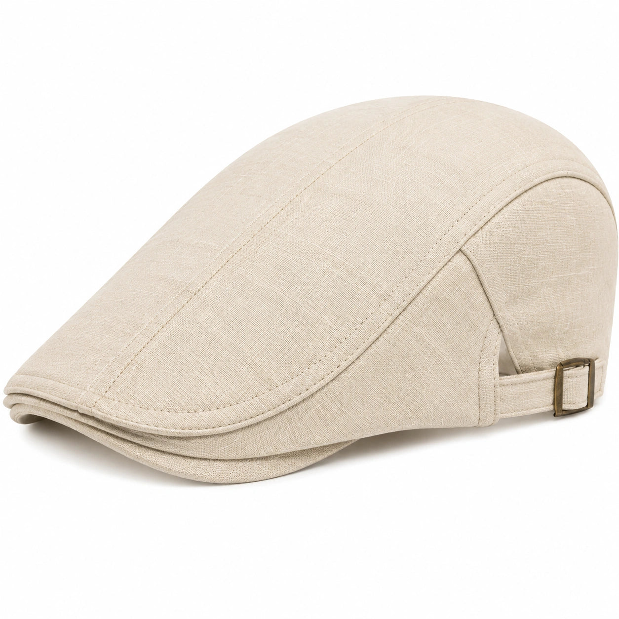 Schiebermütze Einheitsgröße beige Textil in Leinenoptik verstellbar für Alltag