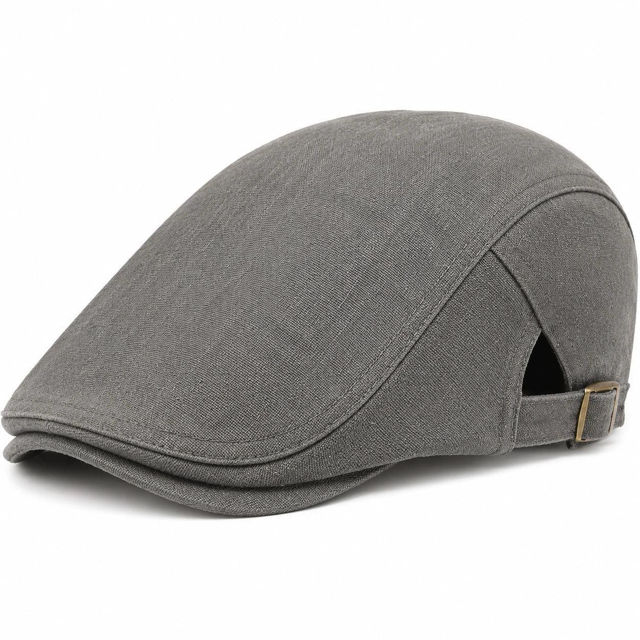 Flatcap Einheitsgröße graues Textilgewebe verstellbar für den Alltag