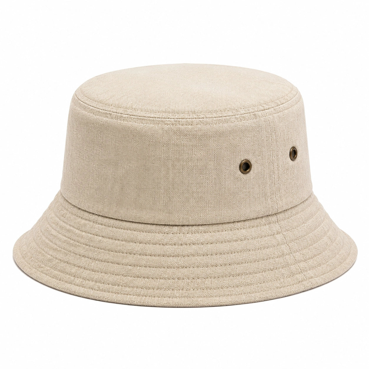 Bucket-Hut Einheitsgröße aus Textil in Beige - atmungsaktiv für den Alltag