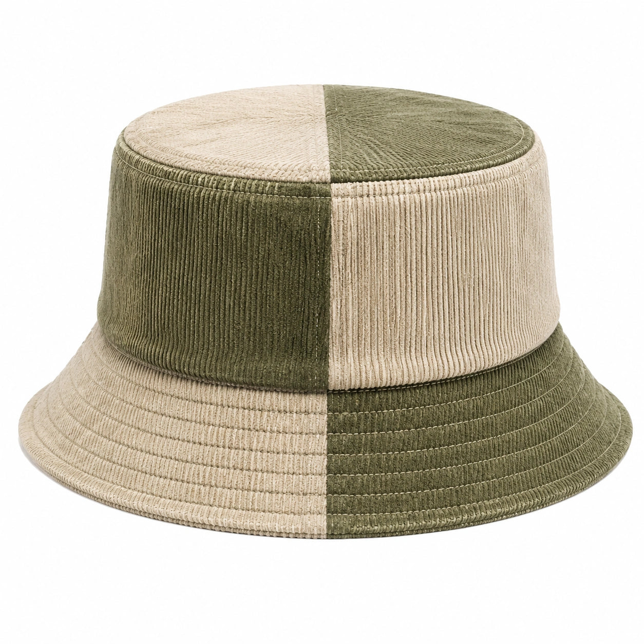 Anglerhut Einheitsgröße aus Cordstoff in Olivgrün Beige mit breiter Krempe