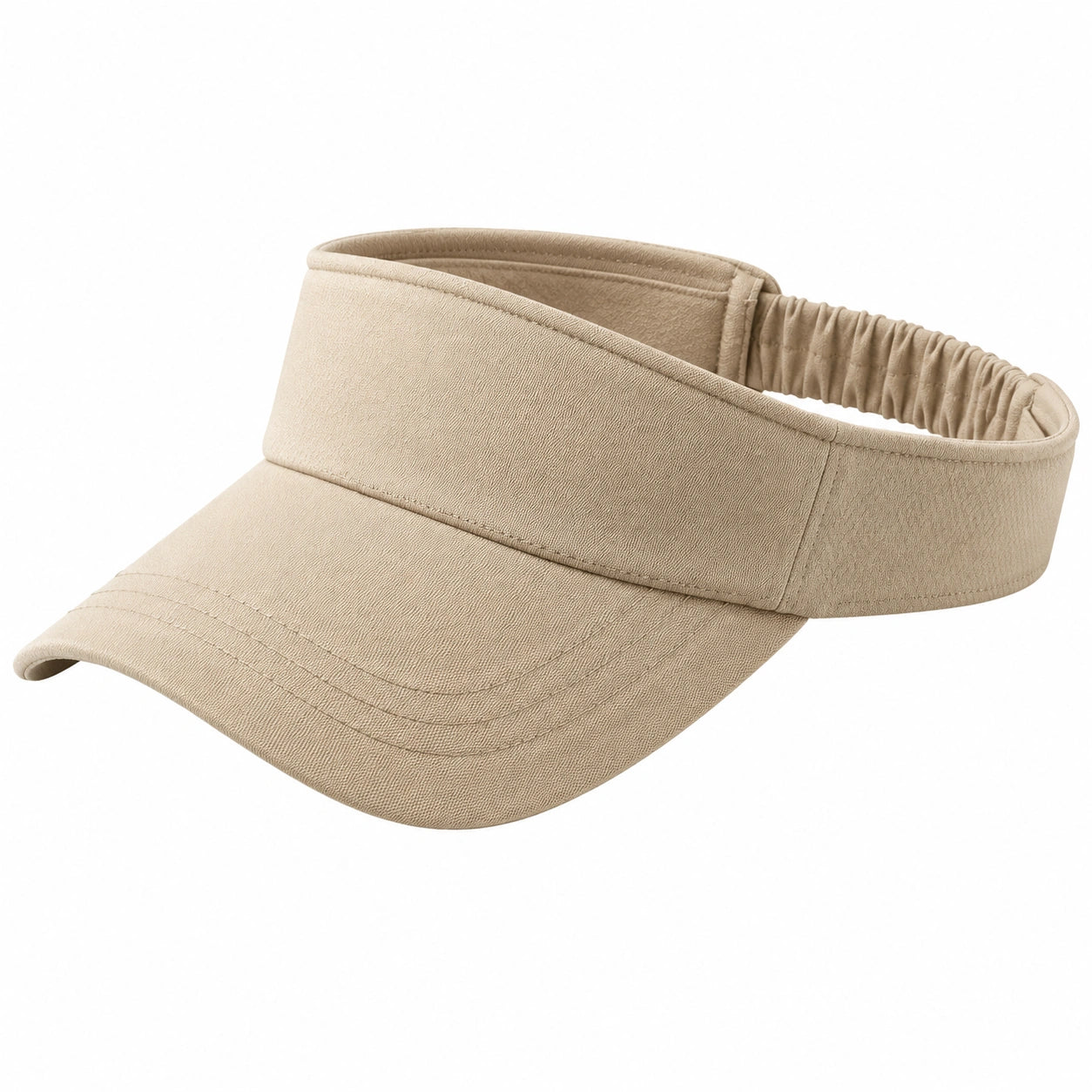 Damen Sonnenvisier Einheitsgröße aus Textilgewebe Beige mit elastischem Band